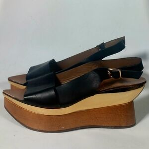 Marni Black and Gold Platform Wedges, EU40, EUC